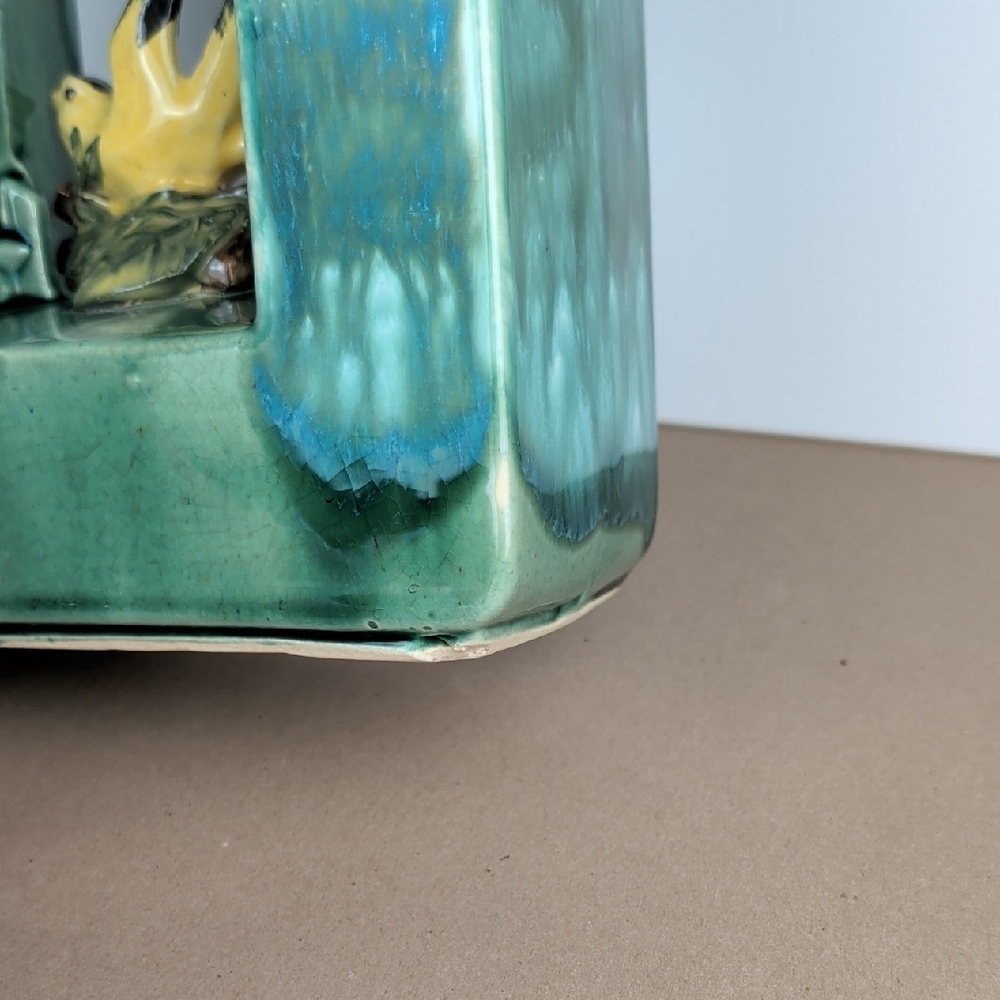 McCoy USA Green,Yellow Bird In Box Arcature Pottery, Vintage Mid Century Modern - Picture 8 of 10